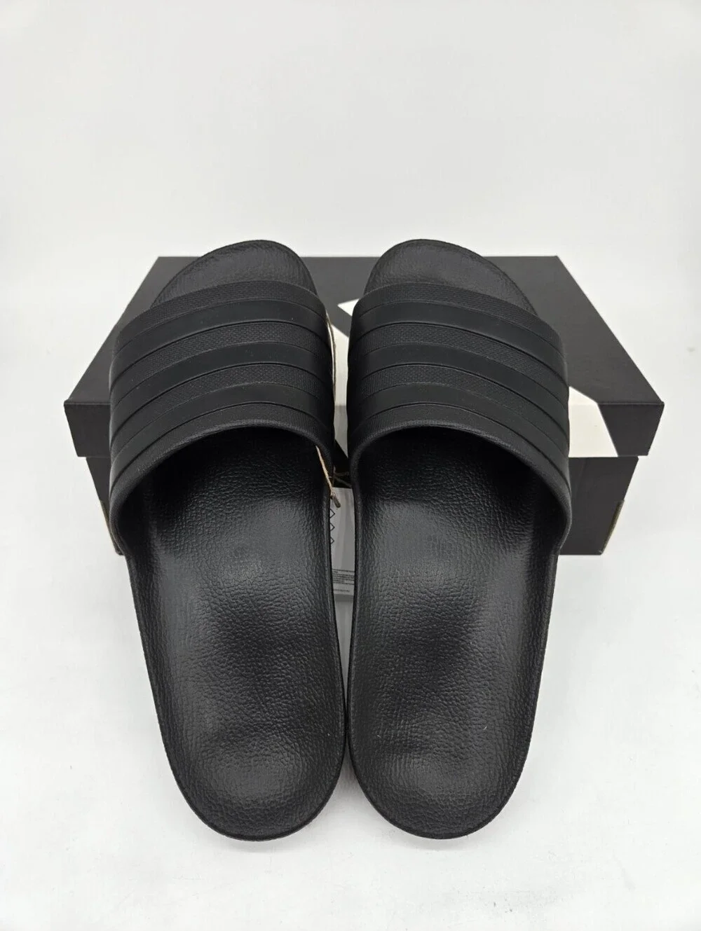 Adilette Men's Aqua Slides F35550 Triple Core Black Shoes Size 13